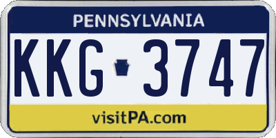 PA license plate KKG3747