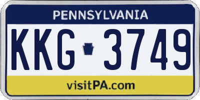 PA license plate KKG3749