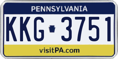 PA license plate KKG3751