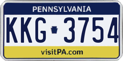 PA license plate KKG3754