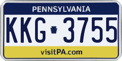 PA license plate KKG3755