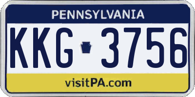 PA license plate KKG3756