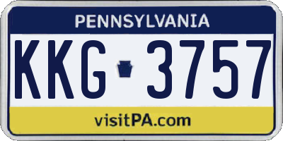 PA license plate KKG3757