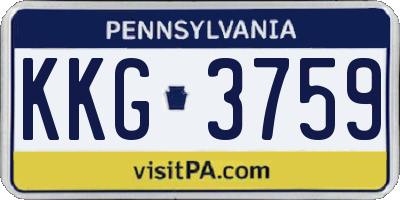 PA license plate KKG3759