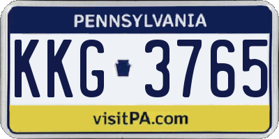 PA license plate KKG3765