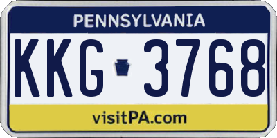 PA license plate KKG3768