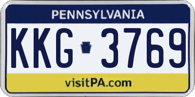 PA license plate KKG3769