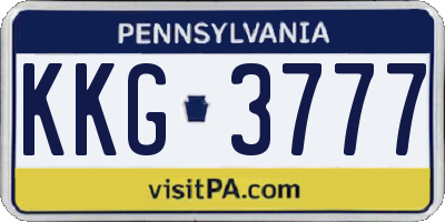 PA license plate KKG3777