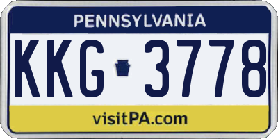 PA license plate KKG3778