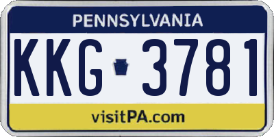 PA license plate KKG3781