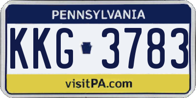 PA license plate KKG3783