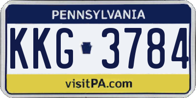 PA license plate KKG3784