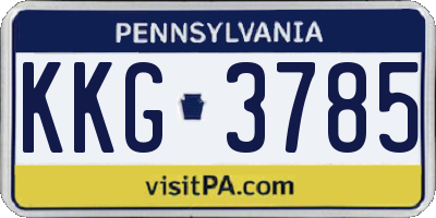 PA license plate KKG3785