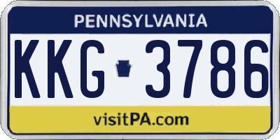 PA license plate KKG3786