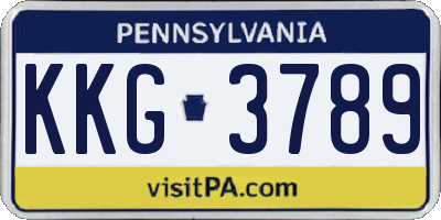PA license plate KKG3789