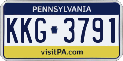 PA license plate KKG3791