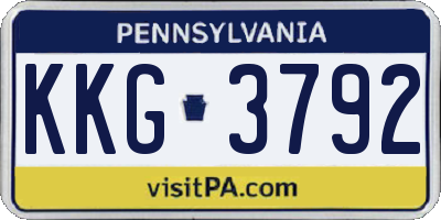 PA license plate KKG3792