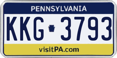 PA license plate KKG3793