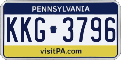 PA license plate KKG3796