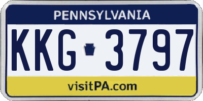 PA license plate KKG3797