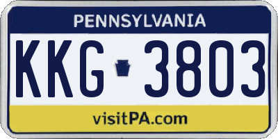 PA license plate KKG3803