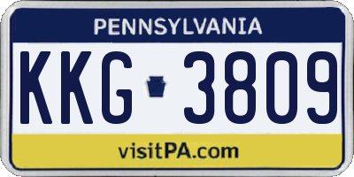 PA license plate KKG3809