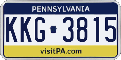 PA license plate KKG3815