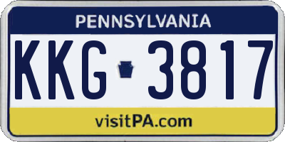 PA license plate KKG3817