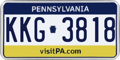 PA license plate KKG3818