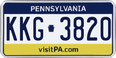 PA license plate KKG3820