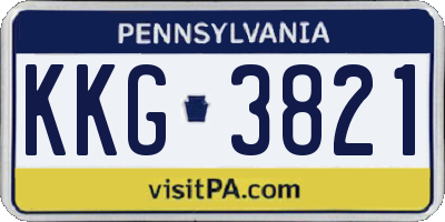 PA license plate KKG3821