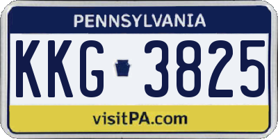 PA license plate KKG3825