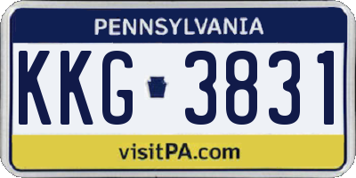 PA license plate KKG3831