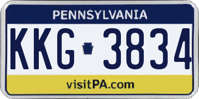 PA license plate KKG3834