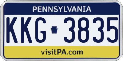 PA license plate KKG3835