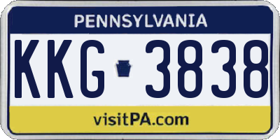PA license plate KKG3838