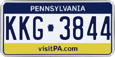 PA license plate KKG3844