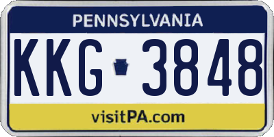 PA license plate KKG3848