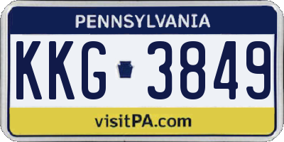 PA license plate KKG3849