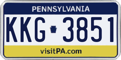 PA license plate KKG3851