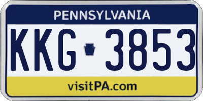PA license plate KKG3853