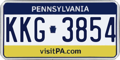 PA license plate KKG3854