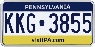PA license plate KKG3855