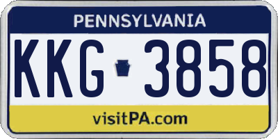 PA license plate KKG3858