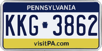 PA license plate KKG3862
