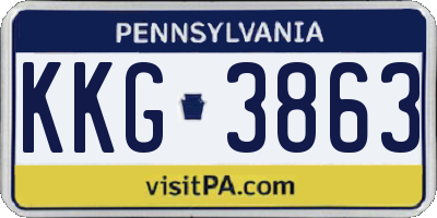 PA license plate KKG3863