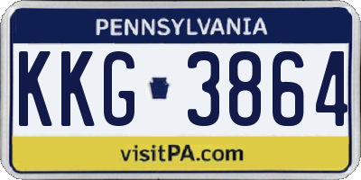 PA license plate KKG3864