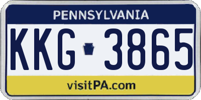 PA license plate KKG3865