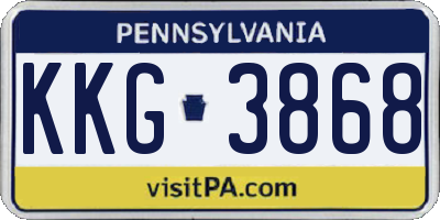 PA license plate KKG3868