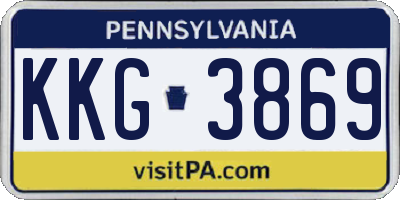 PA license plate KKG3869